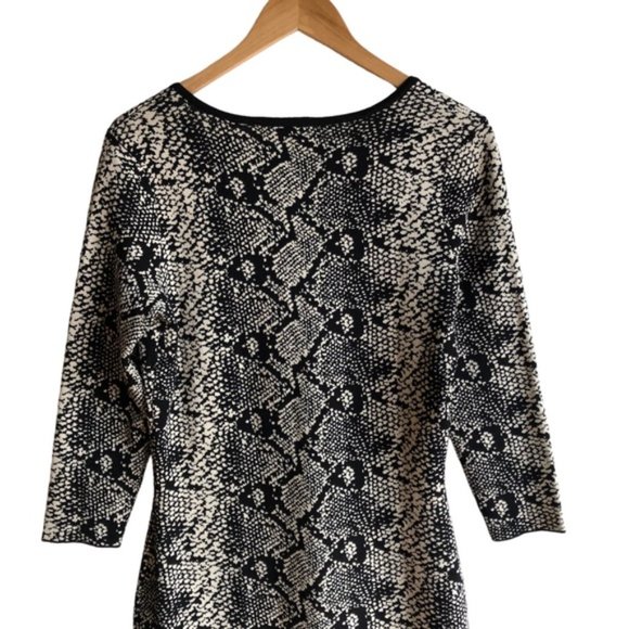 Nanette Lepore Sweater Dress Medium Snake Animal Print Neutral - Picture 9 of 14